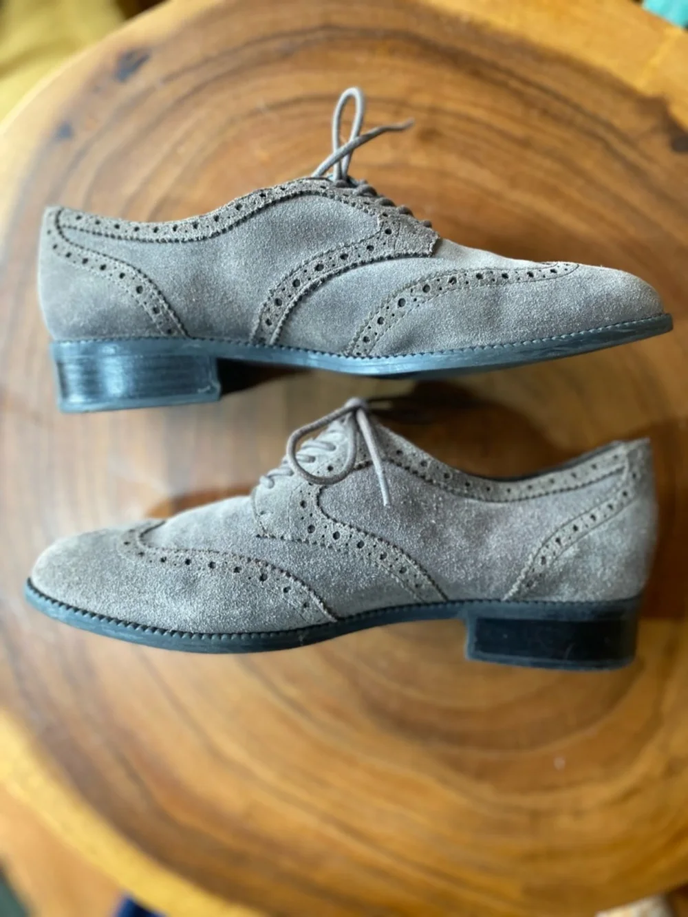Marc Fisher Kathie Gray Suede Leather Wingtip Oxfords Lace Up Shoes Size 8M